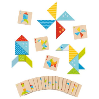 Goki Pestrobarevný tangram – didaktická hra, 37 dílů