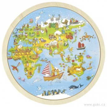 Oboustranné puzzle – Cesta kolem světa, 56 dílů