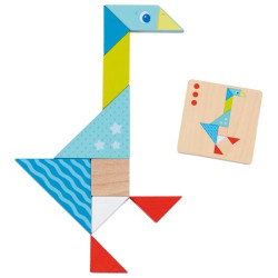 Goki Pestrobarevný tangram – didaktická hra, 37 dílů